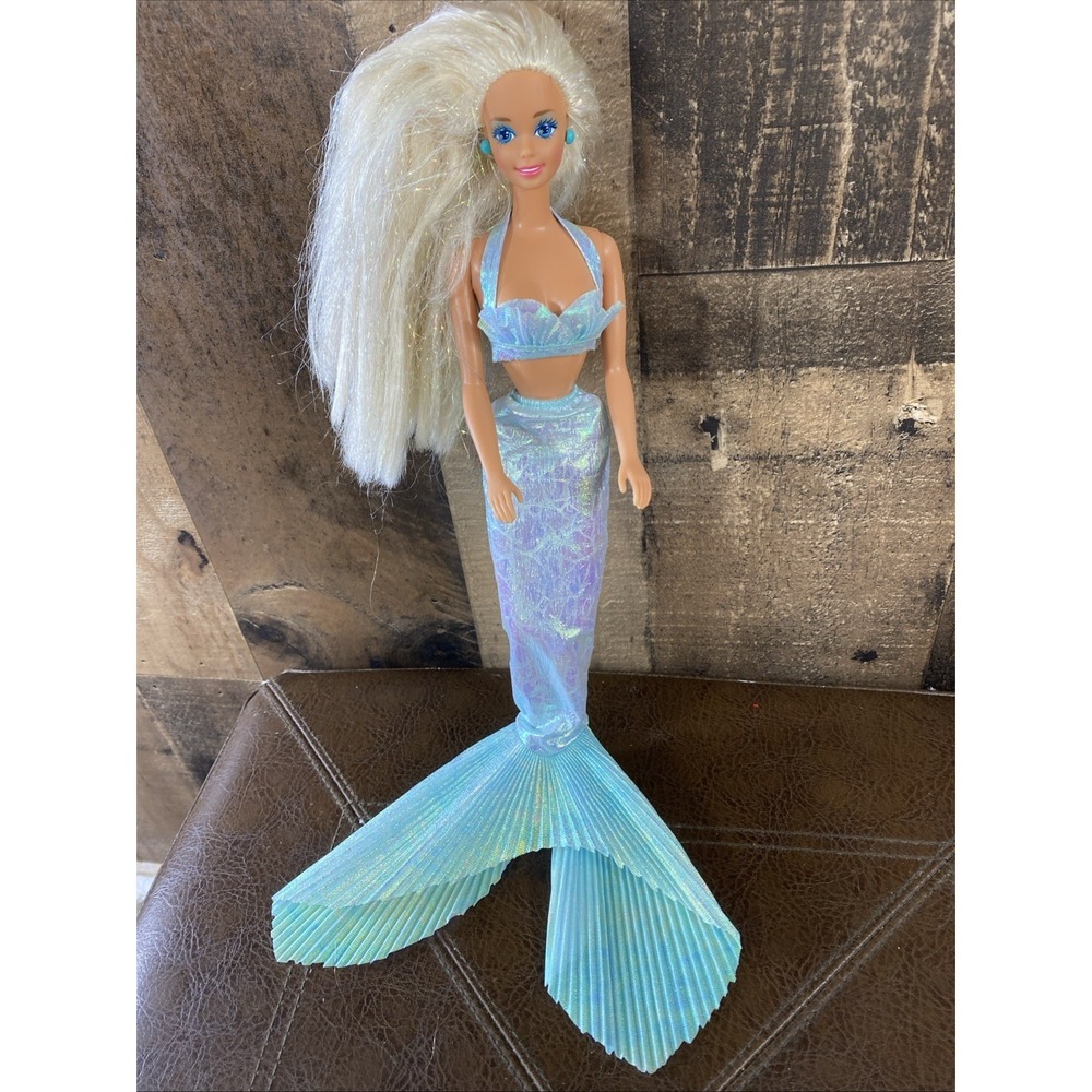 Vintage 1991 Mermaid Barbie Doll Mattel 1434 Color Change Hair Plus Extra Tail